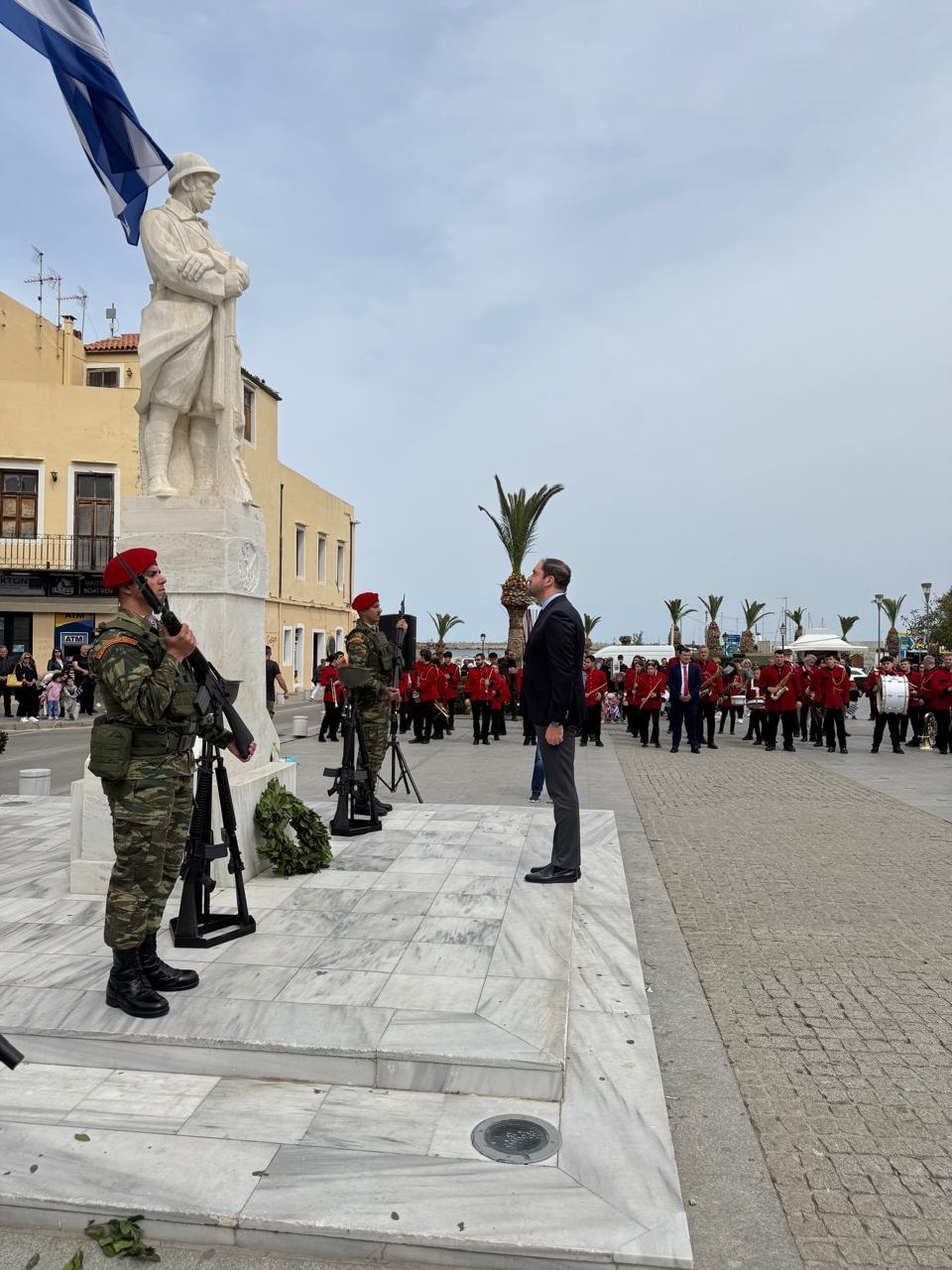 O Υπουργός Κλιματικής Κρίσης και Πολιτικής Προστασίας Γιάννης Κεφαλογιάννης εκπρόσωπος της Κυβέρνησης στις εκδηλώσεις για τον εορτασμό της Εθνικής Επετείου της 25ης Μαρτίου στο Ρέθυμνο