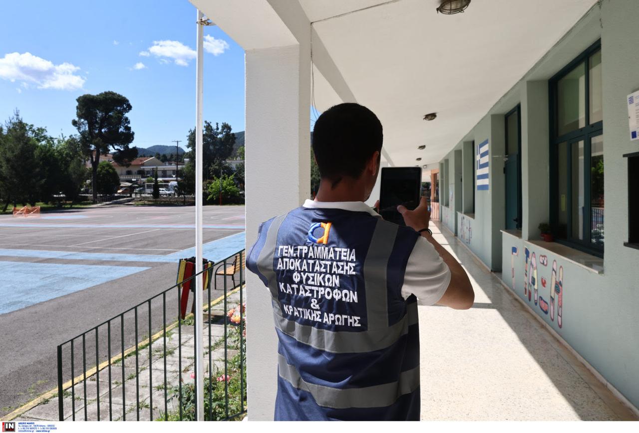 Κλιμάκιο της Διεύθυνσης Αποκατάστασης Επιπτώσεων Φυσικών Καταστροφών στην Εύβοια