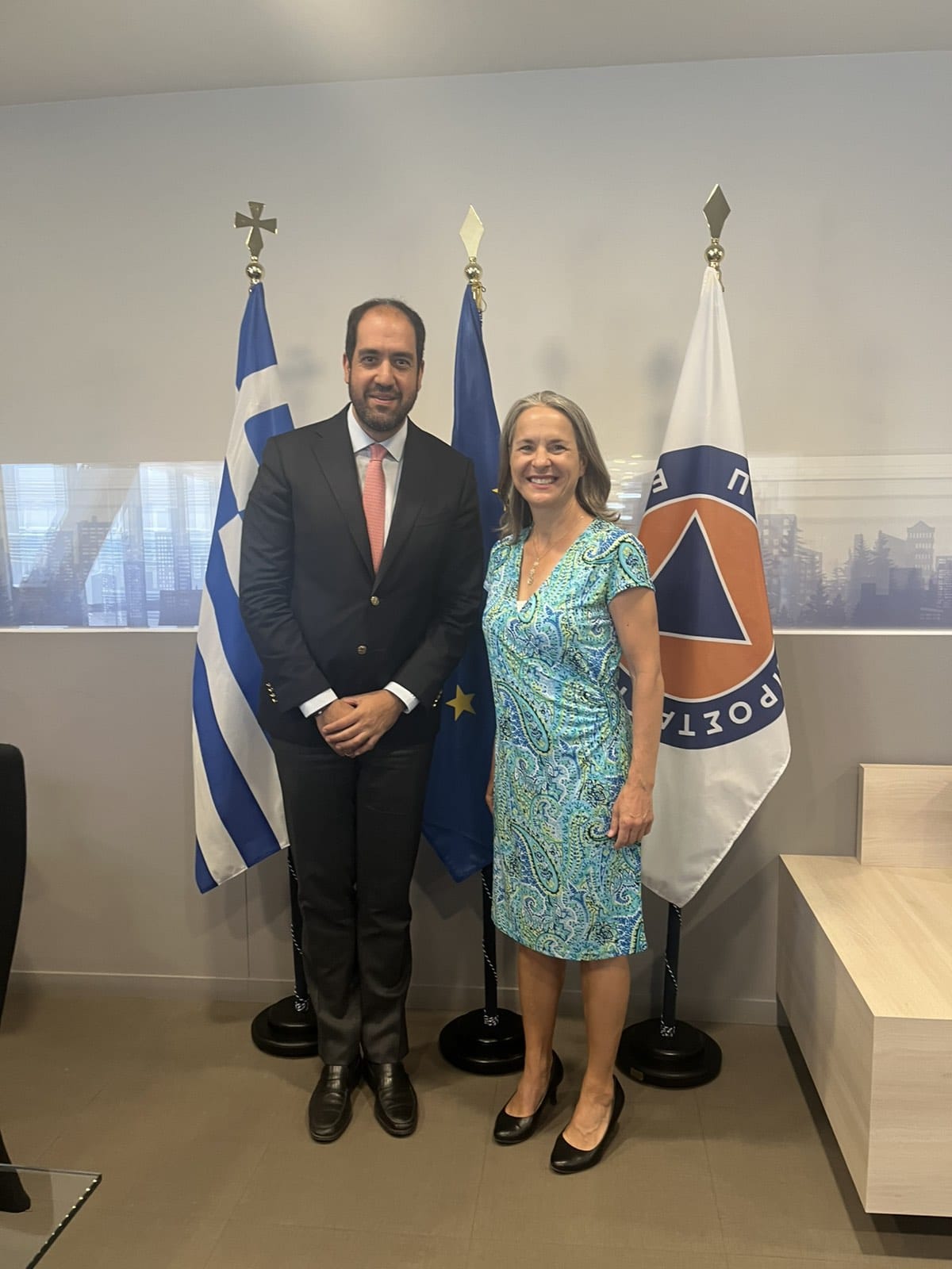 Συνάντηση Υπουργού Κλιματικής Κρίσης και Πολιτικής Προστασίας Γιάννη Κεφαλογιάννη με την Επιτετραμμένη στην Πρεσβεία των ΗΠΑ στην Αθήνα, Maria Olson