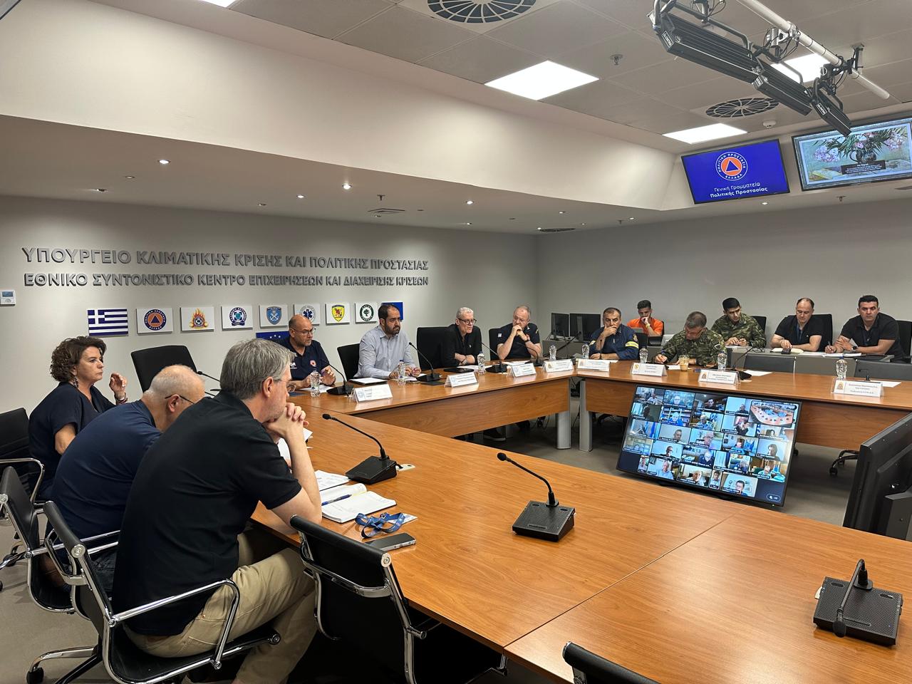 Ευρεία Σύσκεψη υπό τον Υπουργό Κλιματικής Κρίσης και Πολιτικής Προστασίας Γιάννη Κεφαλογιάννη για τις υψηλές θερμοκρασίες των επόμενων ημερών