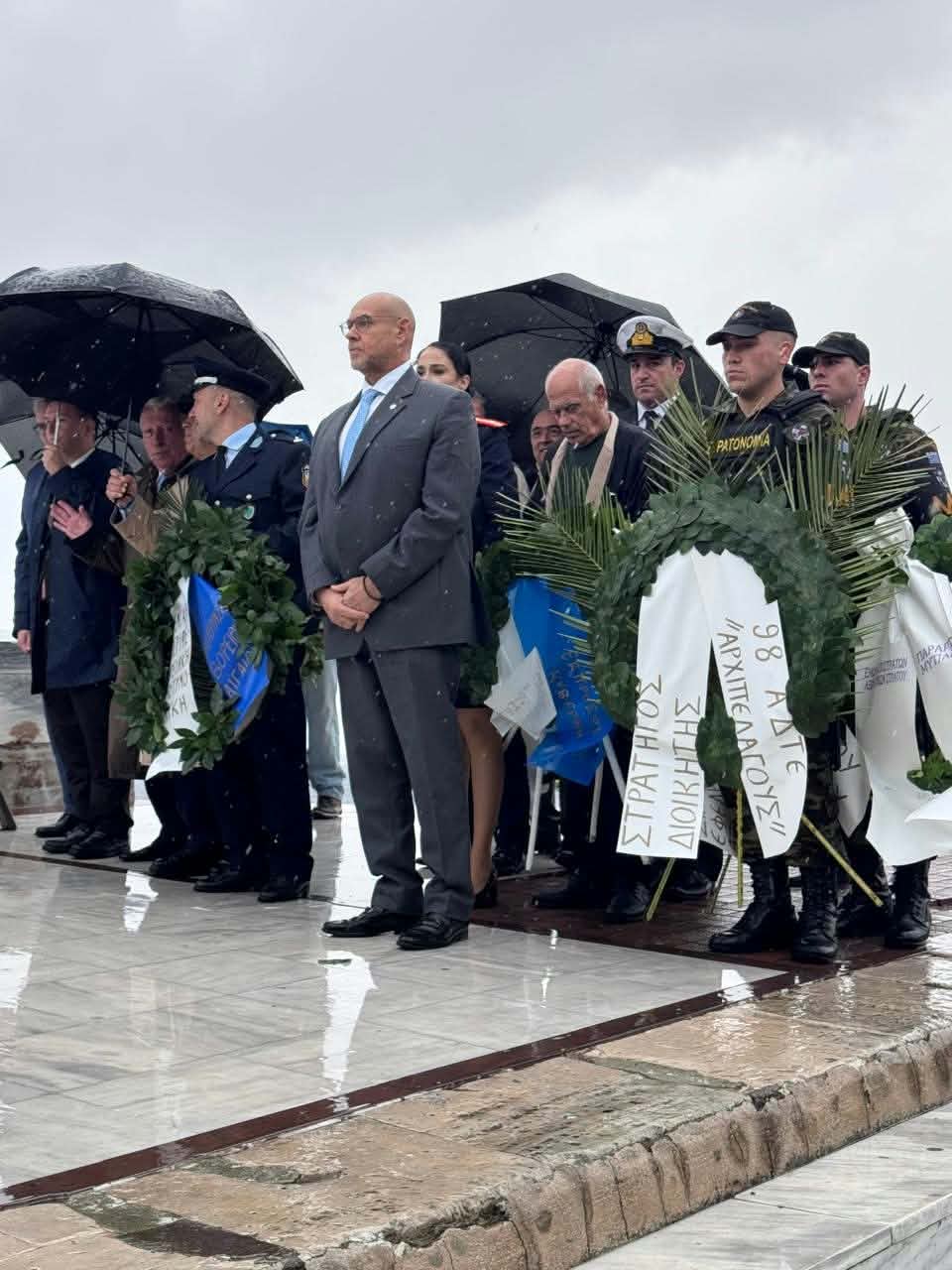 Ο Γενικός Γραμματέας Πολιτικής Προστασίας Νίκος Παπαευσταθίου εκπρόσωπος της Κυβέρνησης στις εκδηλώσεις για την Εθνική Επέτειο της 28ης Οκτωβρίου στη Μυτιλήνη