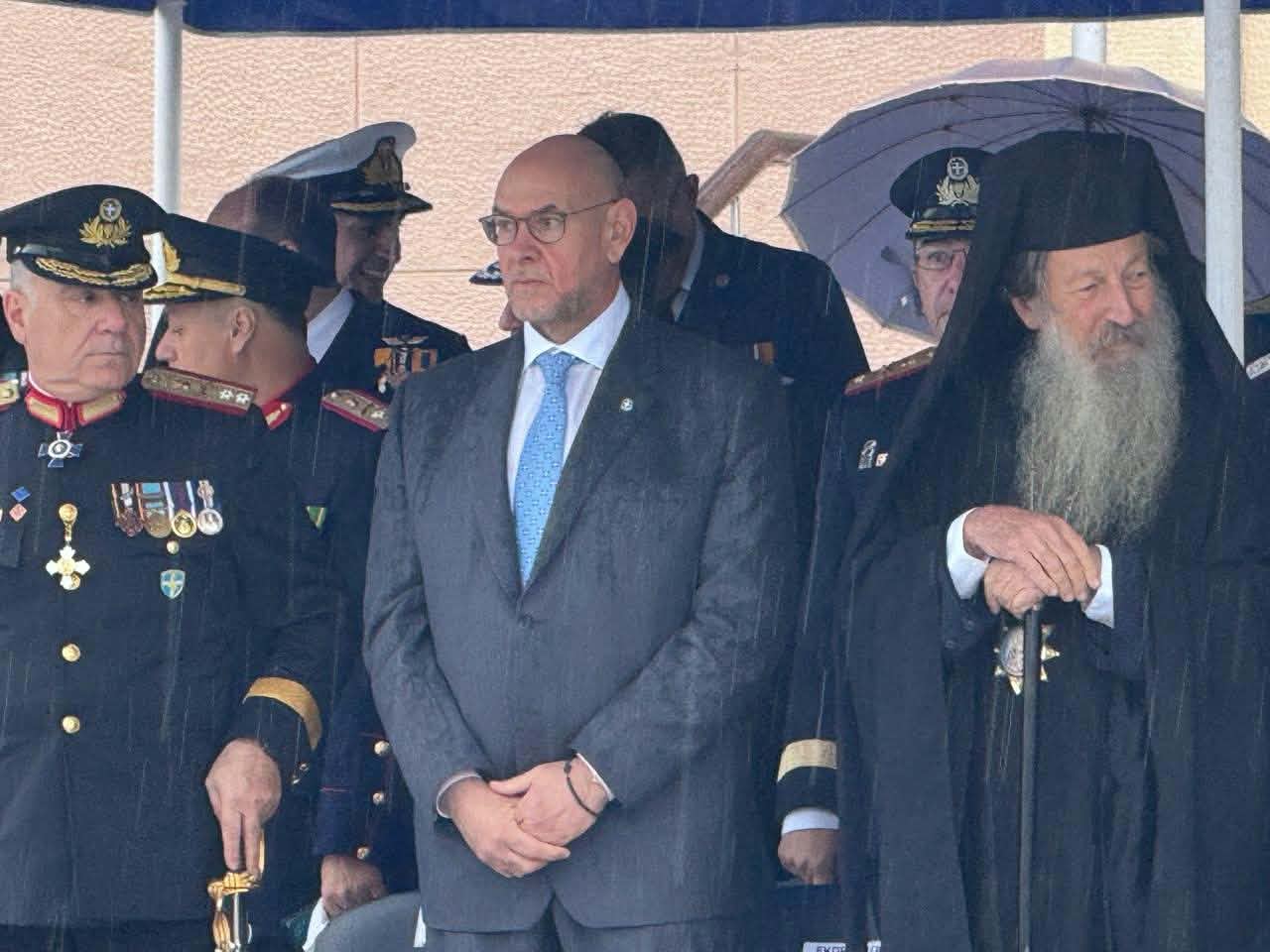 Ο Γενικός Γραμματέας Πολιτικής Προστασίας Νίκος Παπαευσταθίου εκπρόσωπος της Κυβέρνησης στις εκδηλώσεις για την Εθνική Επέτειο της 28ης Οκτωβρίου στη Μυτιλήνη